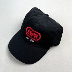 ESPN Sports Hat Cap Strapback Black Television Network Logo SportsCenter NFL NBA